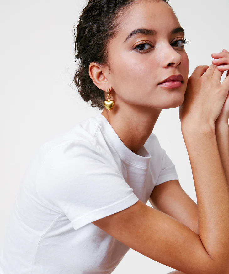 The Puffy Heart Gold Earrings | Roxanne Assoulin