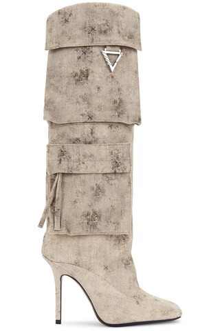 THE ATTICO Sienna Tube Boot in Sand Melange | FWRD | FWRD 