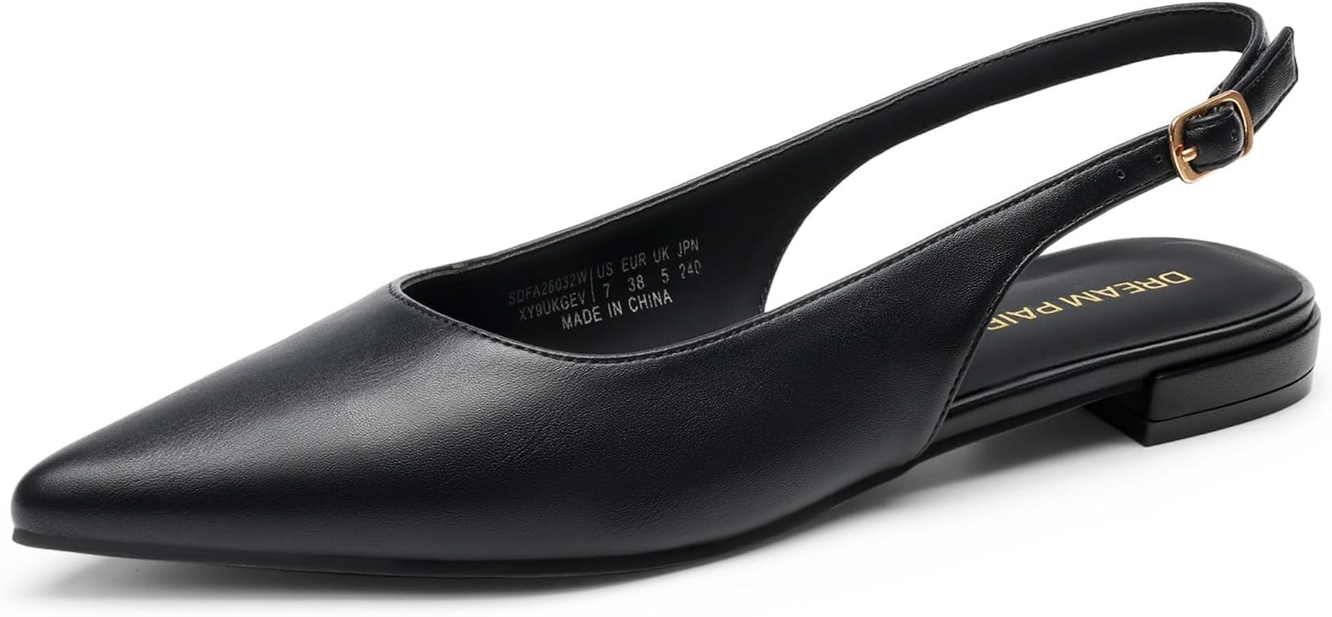 DREAM PAIRS Women's Slingback Dressy Pointed Toe Ballet Flats with Buckle Strap Low Heel Dress Fl... | Amazon (US)