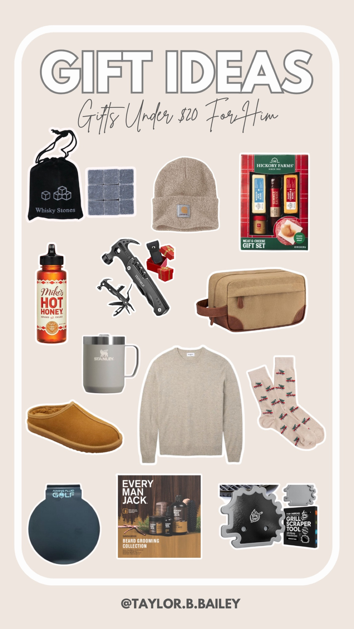 Finding the perfect gift for him just got easier! 🎁✨ These thoughtful and budget-friendly gifts under $20 include everything from cozy beanies to hot honey and whiskey stones. Perfect for stocking stuffers or small surprises! Tap to shop! #GiftsForHim

#LTKGiftGuide #LTKHoliday