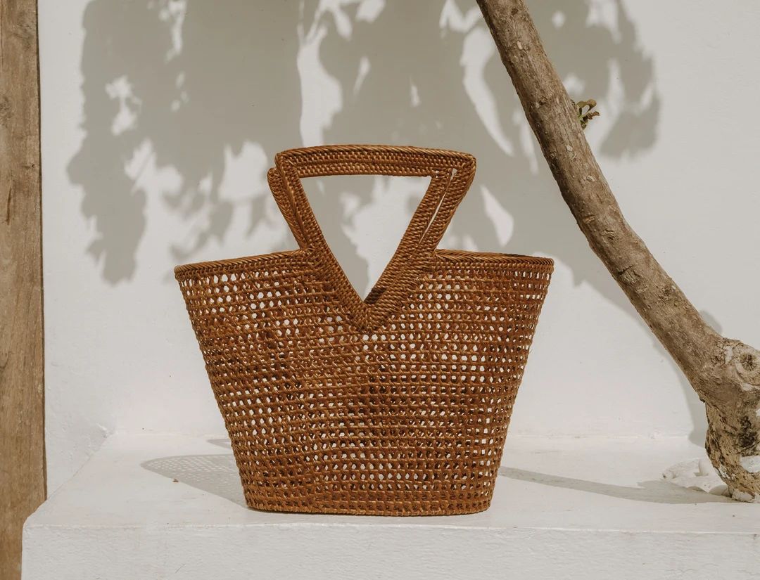 Rattan Basket Bag, Basket Purse, Wicker Purse, Woven Bag, Rattan Tote Bag, Straw Handbag, French ... | Etsy (US)