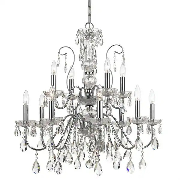 Butler 12 Light Clear Crystal Chrome Chandelier - 29'' W x 29'' H | Bed Bath & Beyond