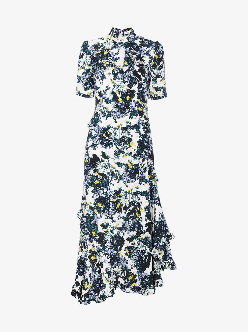 Erdem Silk floral dress with twist detail | Browns Fashion
