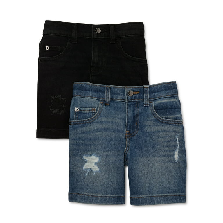 Wonder Nation Boys Distressed Denim Shorts, 2-Pack, Sizes 4-18 & Husky | Walmart (US)