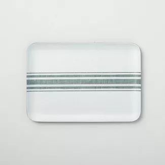 Variegated Center Stripes Bamboo Melamine Serve Tray Light Gray/Green - Hearth & Hand™ with Mag... | Target
