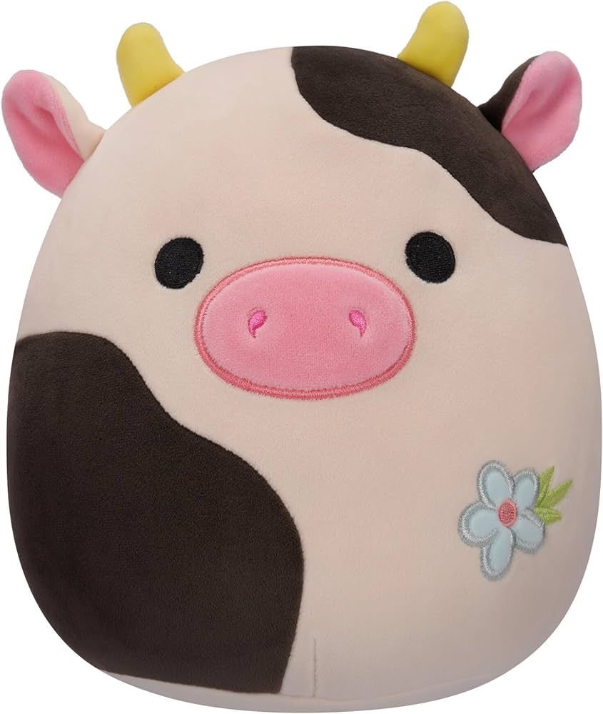 Squishmallows Original 8-Inch Connor Cow with Blue Flower Embroidery - Official Jazwares Plush | Amazon (US)
