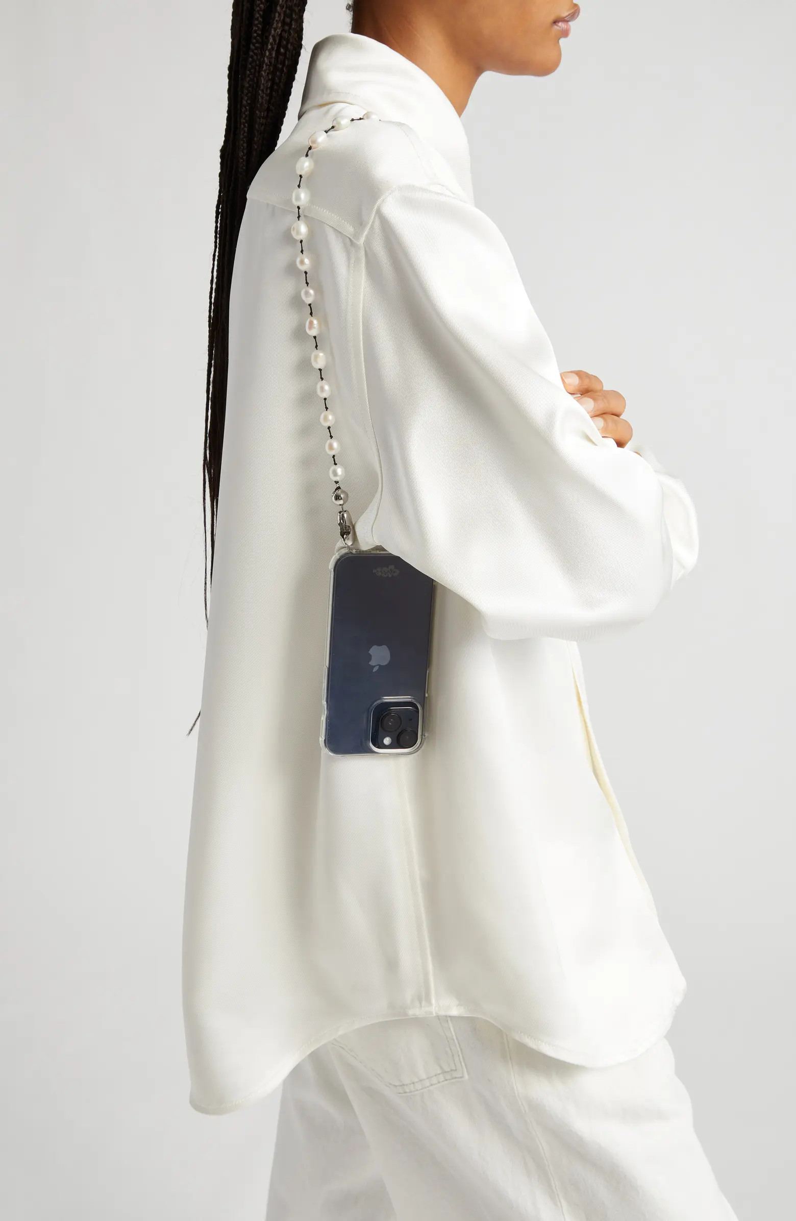 ossa Freshwater Pearl Shoulder Strap for iPhone Case | Nordstrom | Nordstrom