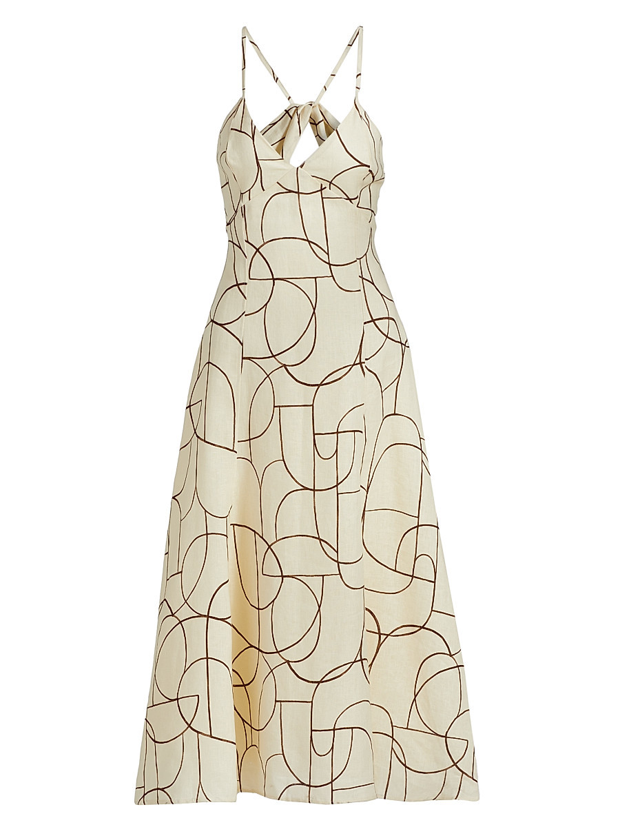Women's Wyeth Geo-Print Midi-Dress - Brown Geo Print - Size 4 | Saks Fifth Avenue