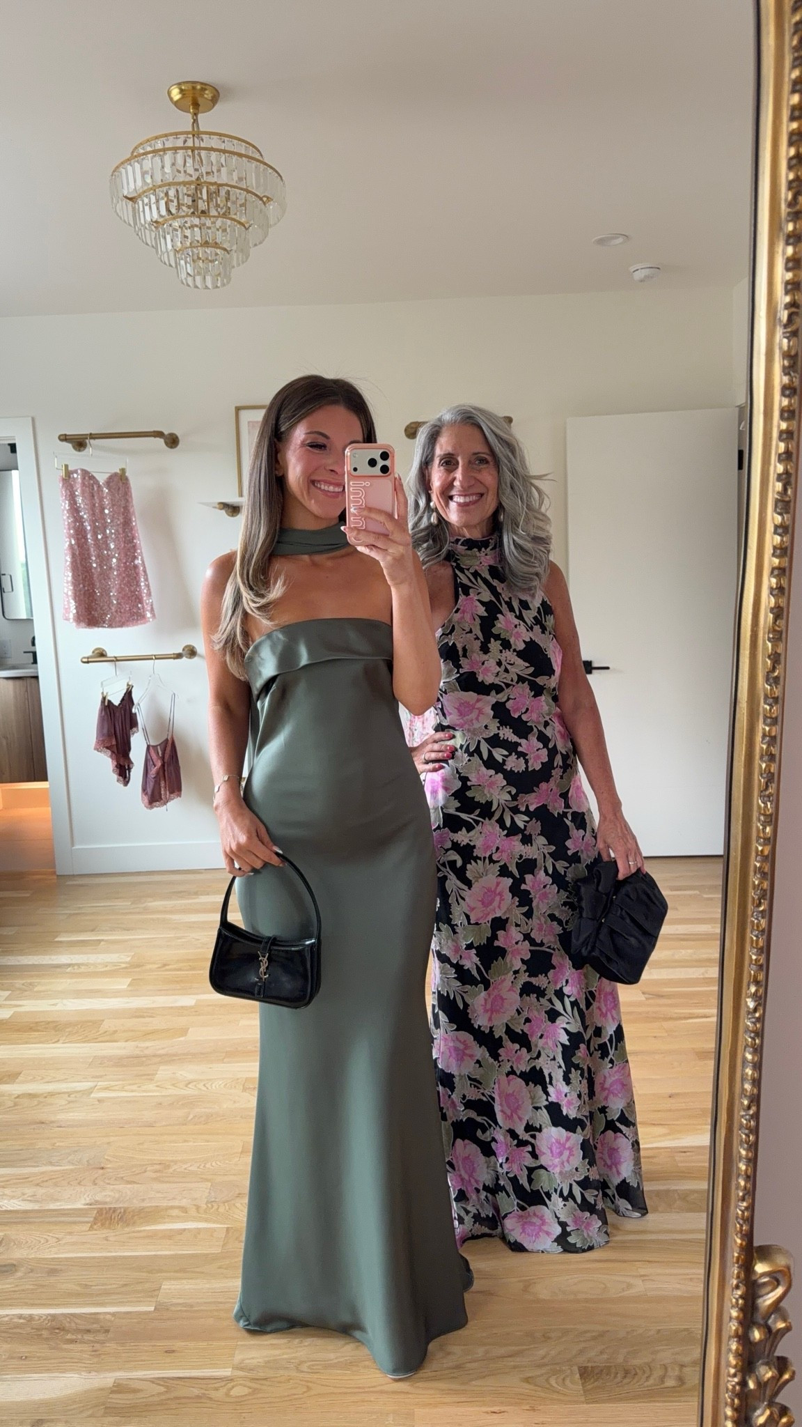 green satin strapless with halter strap, black with pink and green floral print high neck betsy & adam wedding guest dresses 💍💐

electric picks: emerson20
lulus: emerson20 (first purchase only) 
vici: emerson30

I’m 5’4” & am wearing my usual size smalls/2 

mom is 5'4" and typically wears a medium/6

fall wedding guest dresses, wedding guest dresses, cocktail dresses, semi-formal dresses, black tie wedding guest dresses, destination wedding guest dresses, garden party dresses, wedding guest outfit ideas

#LTKgrwm #LTKSeasonal #LTKWedding
