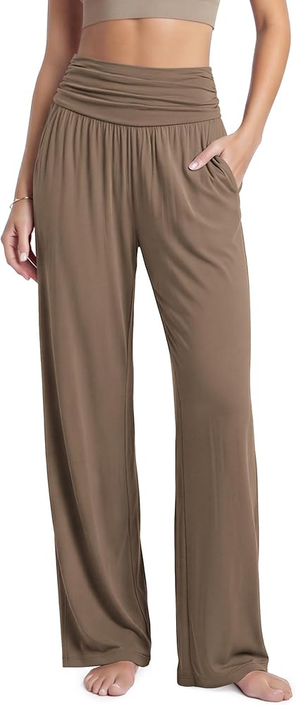 ODODOS Women's Wide Leg Palazzo Lounge Pants with Pockets Light Weight Loose Comfy Casual Pajama ... | Amazon (US)