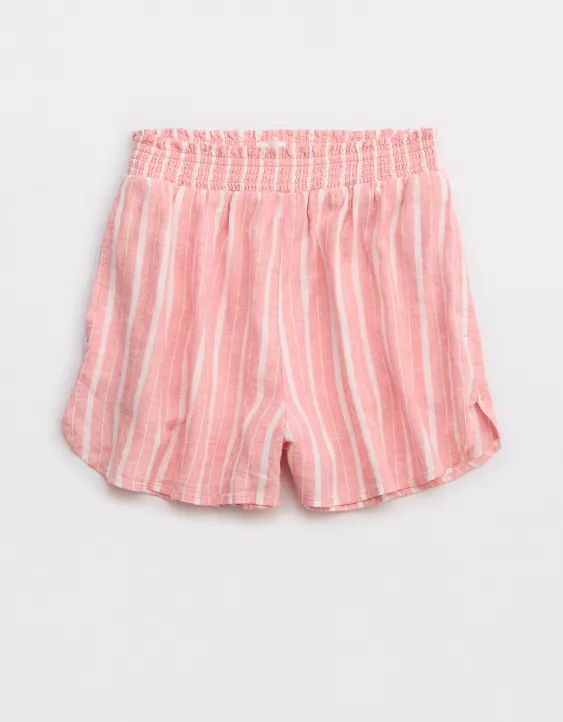 Aerie Pool-To-Party Linen Blend High Waisted Short | American Eagle Outfitters (US & CA)