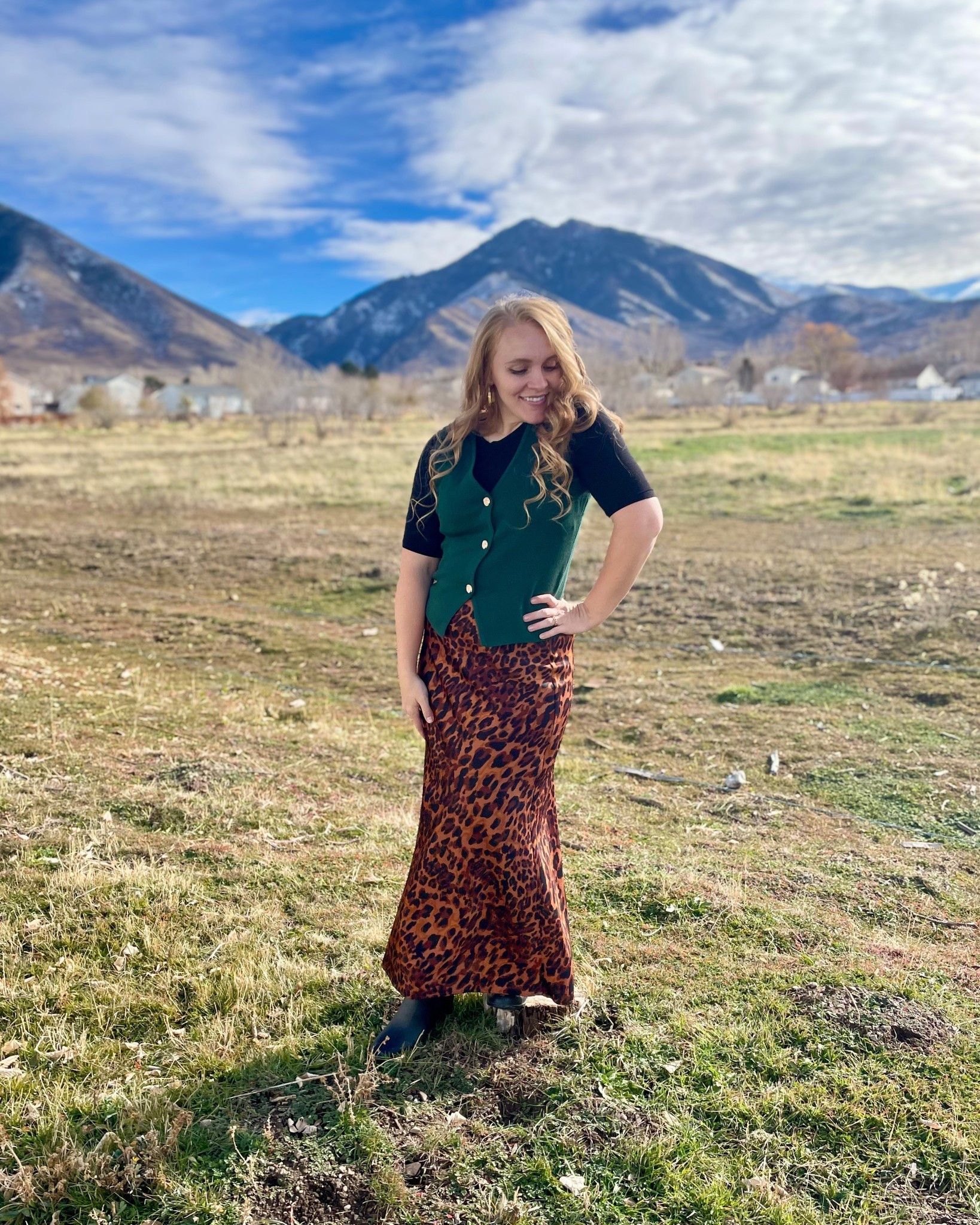 Holiday cheer with a leopard (print) flair💚
Vests and satin skirts pair perfectly for the holidays!!

#LTKHoliday #LTKSeasonal #LTKootd