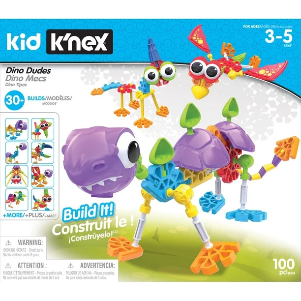Kid K'NEX Dino Dudes Building Set - Ages 3+ Preschool Creative Toy - Walmart.com | Walmart (US)