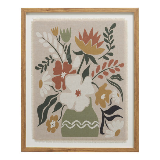 Linen Floral Vase Floating Framed Wall Art by World Market | World Market