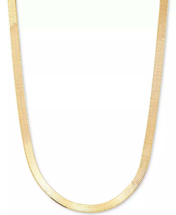 Herringbone 18" Chain Necklace (4.5mm) in 18k Gold-Plated Sterling Silver | Macys (US)