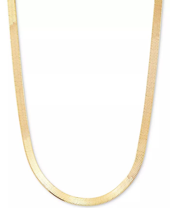 Herringbone 18" Chain Necklace (4.5mm) in 18k Gold-Plated Sterling Silver | Macys (US)