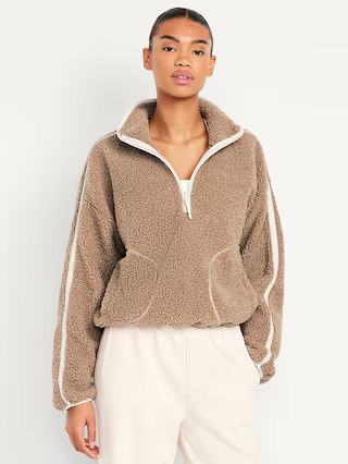Loose Sherpa Quarter-Zip Pullover | Old Navy (US)