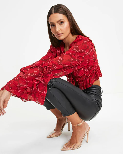 Valentine Floral Front Tie Top - SALE | VICI
