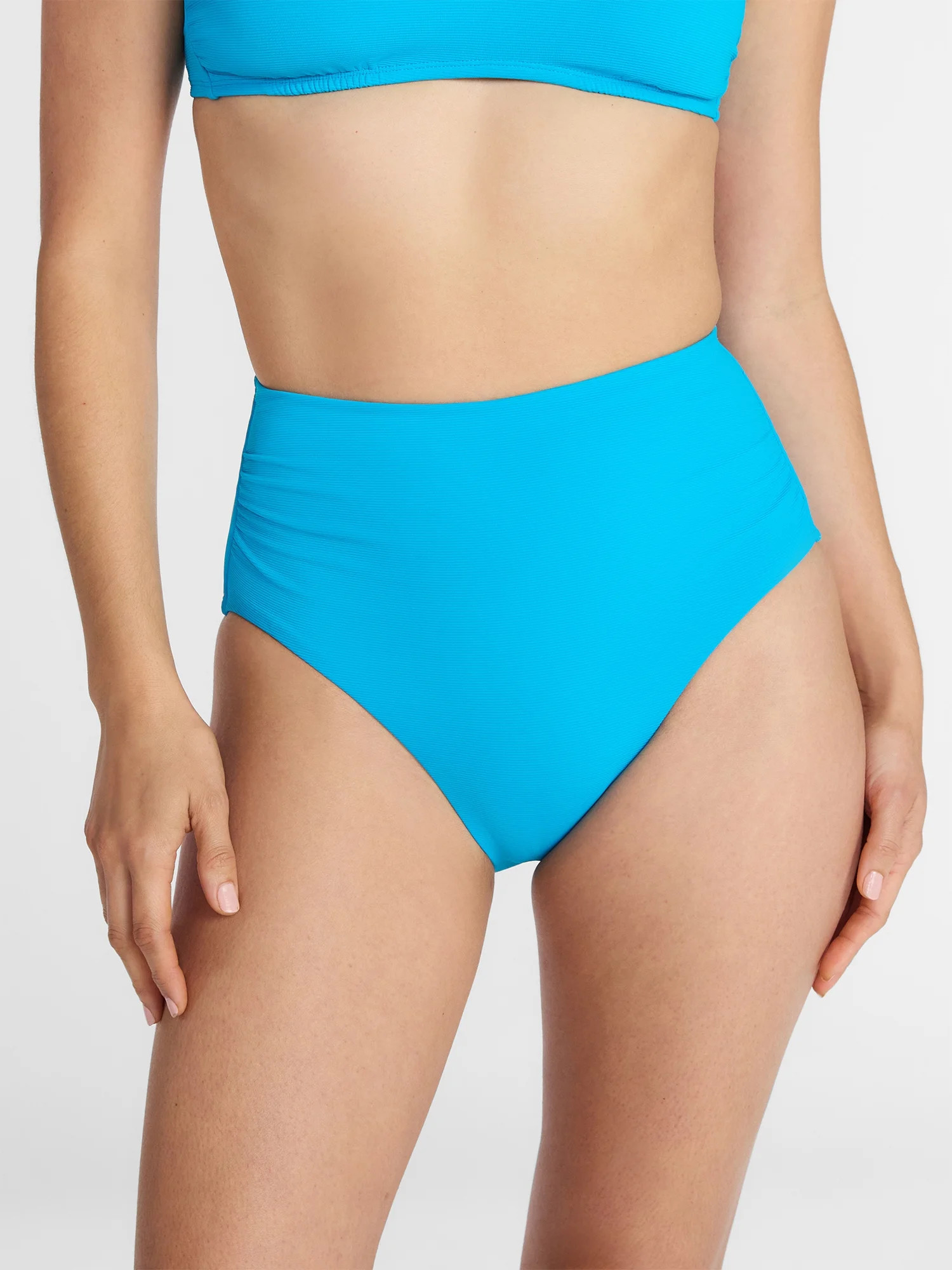 Time and Tru Women's and Women's Plus Ribbed High Waisted Bikini Bottoms, Sizes XS-3X | Walmart (US)