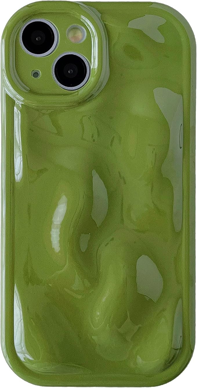 Caseative Cute Water Ripple Shape Camera Lens Protection Soft Compatible with iPhone Case (Green,... | Amazon (US)
