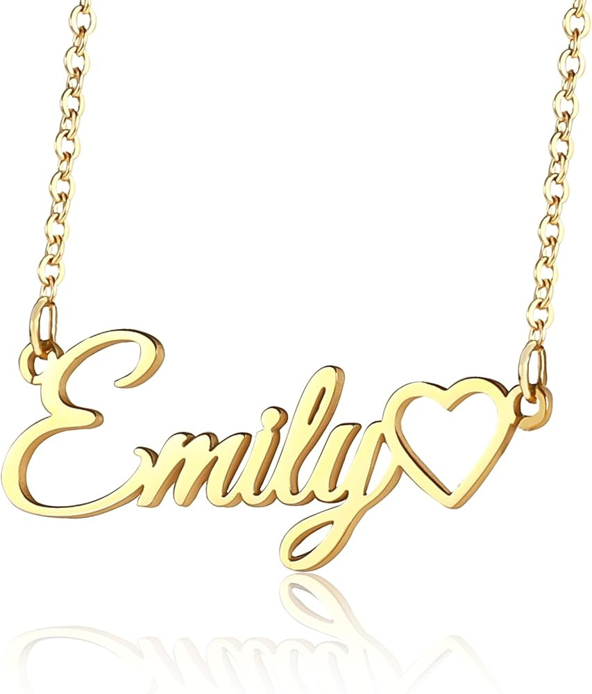Caitlyntrend Name Necklace Personalized, Minimalist Custom Name Necklace, 18K Gold Plated Namepla... | Amazon (US)