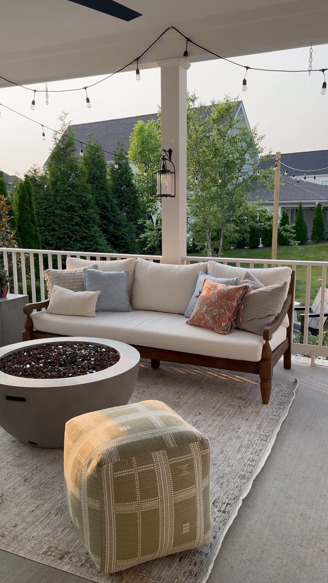 Covered Outdoor furniture and decor. Pillows. Rug. Four hands furniture 


#LTKSeasonal #LTKHome #LTKSummerEdit