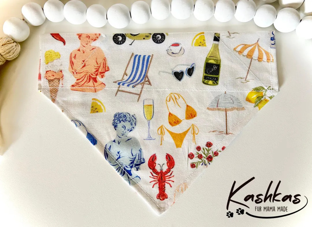 Italian Summer Pet Bandana, Italian Summer Over the Collar Dog Bandana - Etsy | Etsy (US)