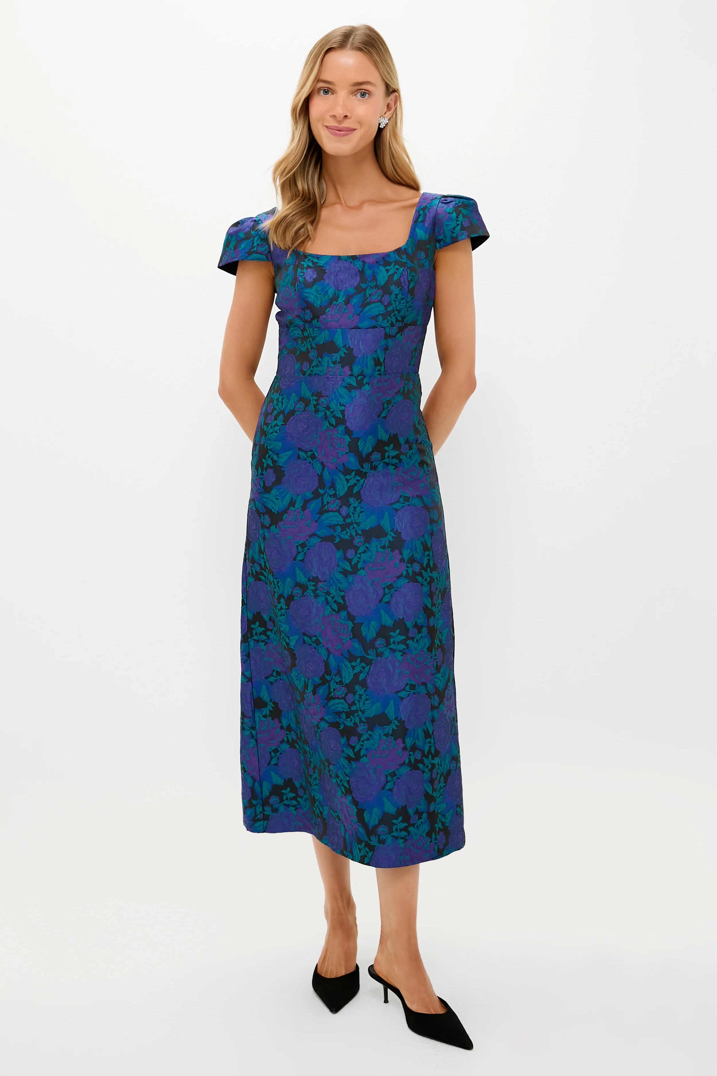 Navy & Indigo Jacquard Archibald Maxi Dress | Tuckernuck (US)