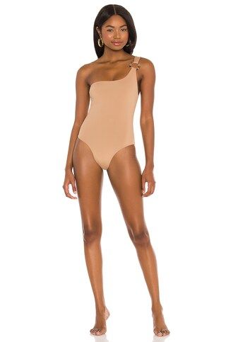 KYA Amara Reversible One Piece in Rose Gold & Latte from Revolve.com | Revolve Clothing (Global)