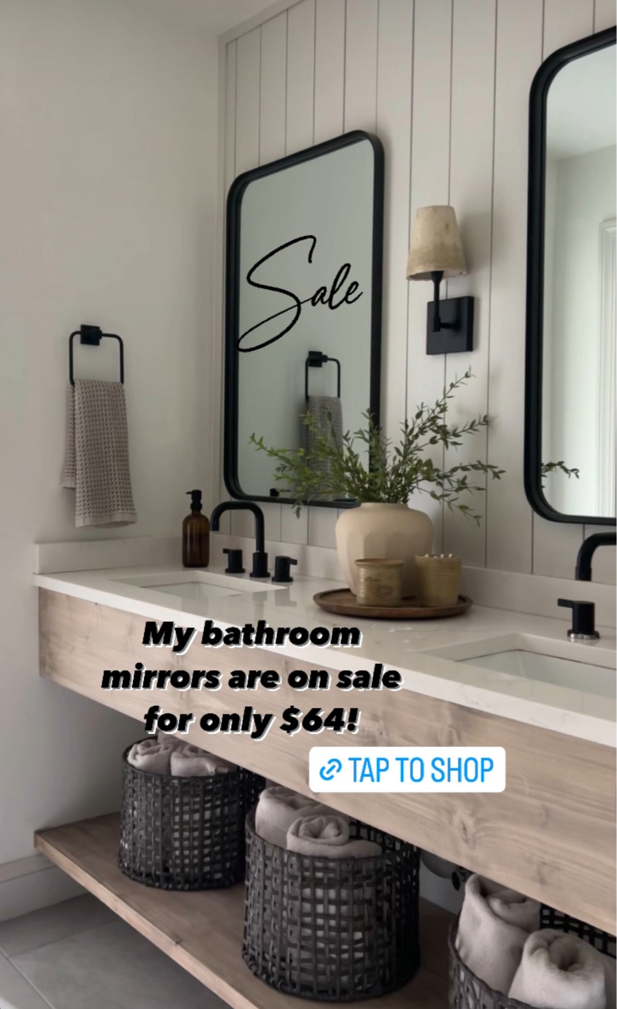 Vanity mirror sale | bathroom vanity mirrors | black mirror | wall mirror rounded rectangle mirror | bathroom inspo | studio McGee | Target 

#LTKhome #LTKsalealert #LTKfindsunder100