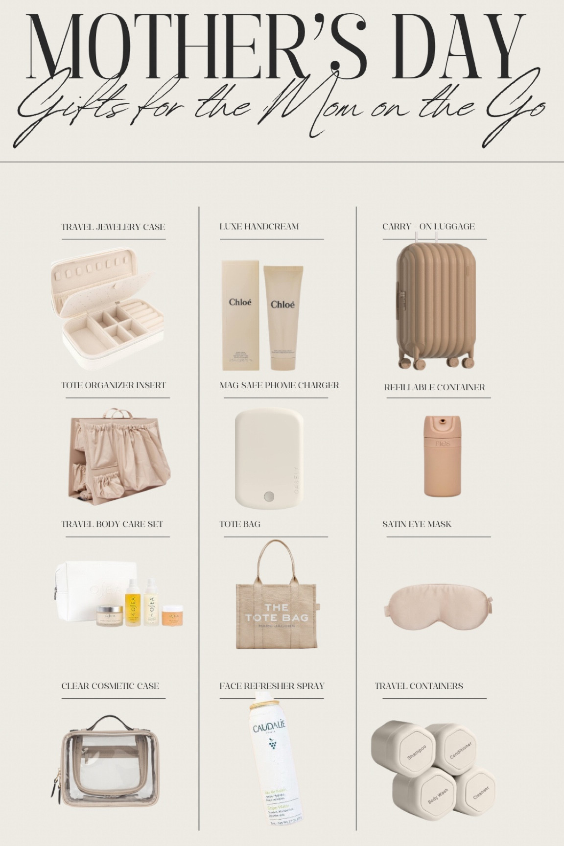 For the frequent flier mama’s - these are my picks for Mother’s Day gifts for the mom that is always on the go! 

Jewelry box, Amazon, Amazon gifts, Mother’s Day gifts, gifts for mom, gifts for her, neutral, travel essentials, the tote bag, Marc Jacob’s, tech gifts, travel gifts, 

#LTKU #LTKtravel #LTKGiftGuide