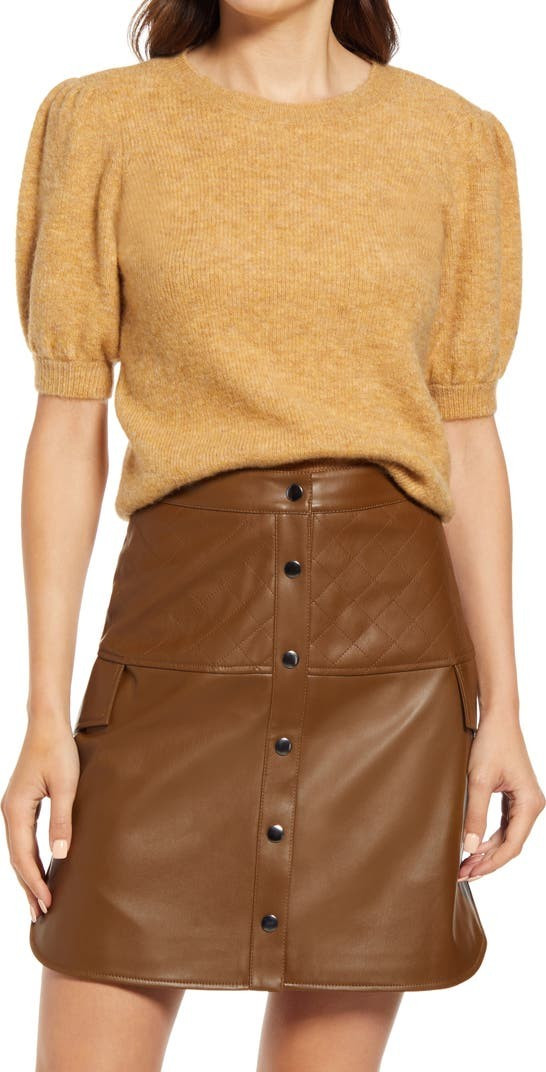 Lefile Puff Short Sleeve Ribbed Sweater | Nordstrom