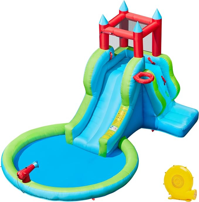 Yaheetech Inflatable Kids Water Slide, 5-in-1 Outdoor Bounce House | for Kids Aged 3-8 with Water... | Amazon (US)