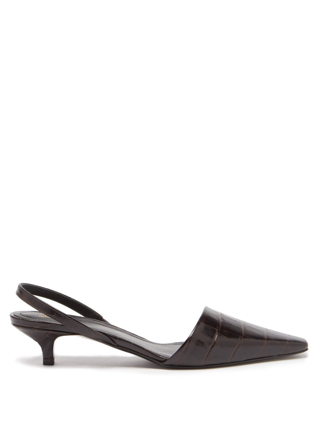 Crocodile-effect leather slingback mules | Totême | Matches (US)