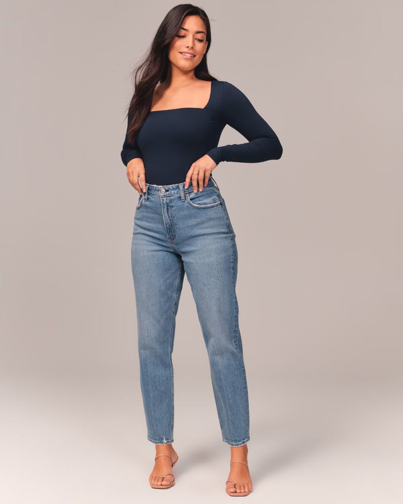 Women's Curve Love High Rise Mom Jean | Women's | Abercrombie.com | Abercrombie & Fitch (US)