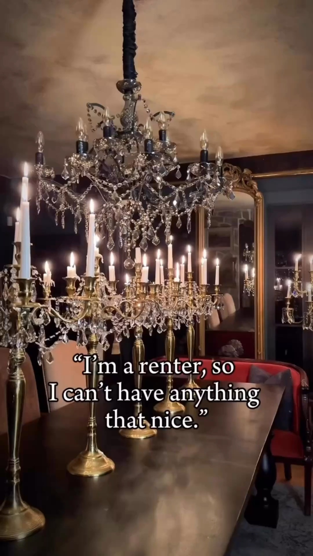 Little did you know lighting fixtures can actually be renter friendly. Smoky chandeliers are an easy way to add drama and personality now, and take that same elevated look with you wherever life leads next. 

#RenterFriendly #StatementLighting #SmokyChandelier #MoodyInteriors #TimelessStyle #HomeDecor #DesignDetails #callsigndesign