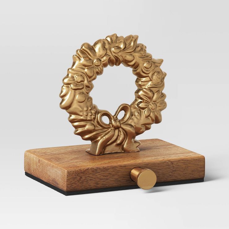 Wreath Holiday Stocking Holder Gold - Threshold&#8482; | Target