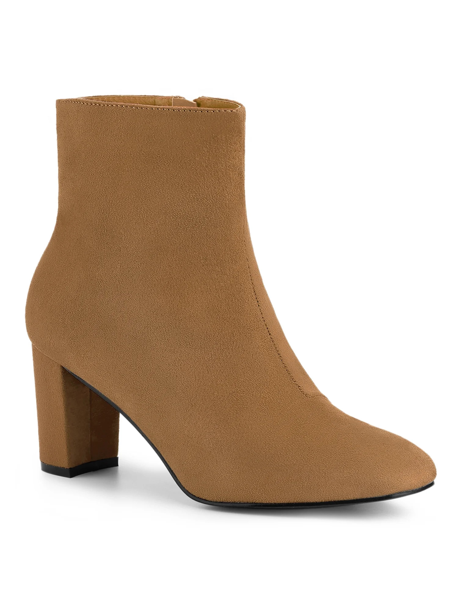 Allegra K Women's Dress Side Zip Block Heel Ankle Boots | Walmart (US)