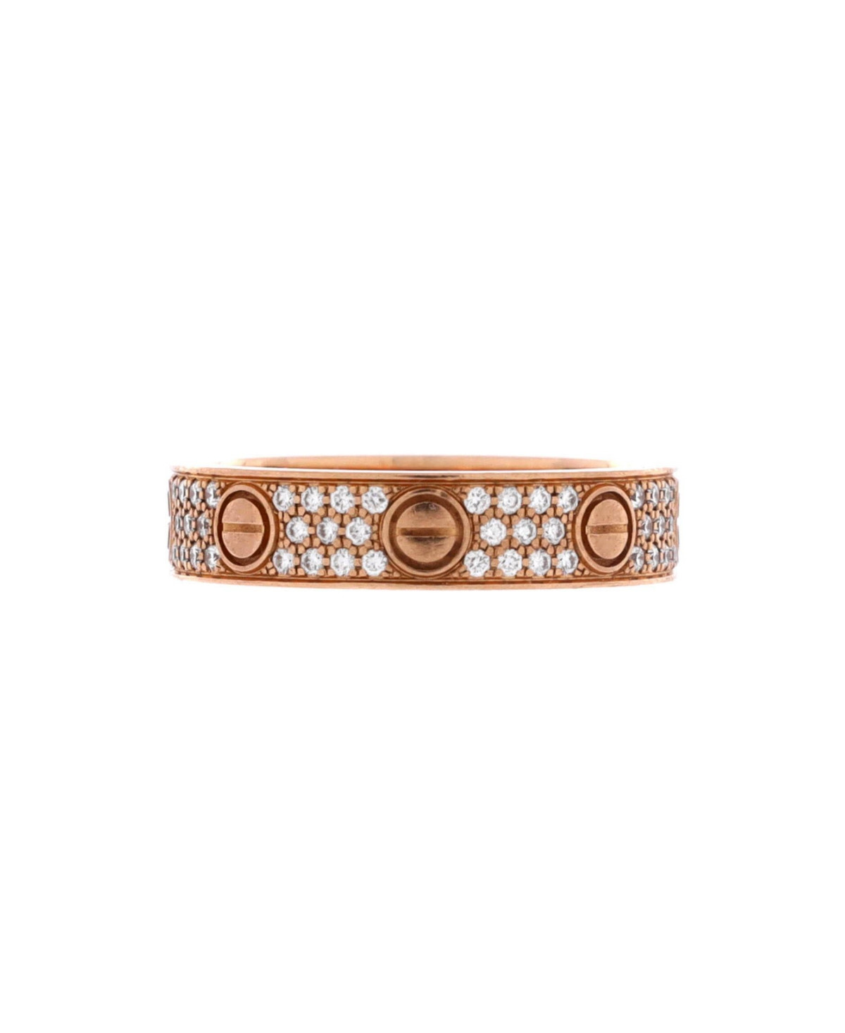 Pre-Owned Cartier Love Wedding Band Pave Diamonds Ring - 18k rose gold | Macy's