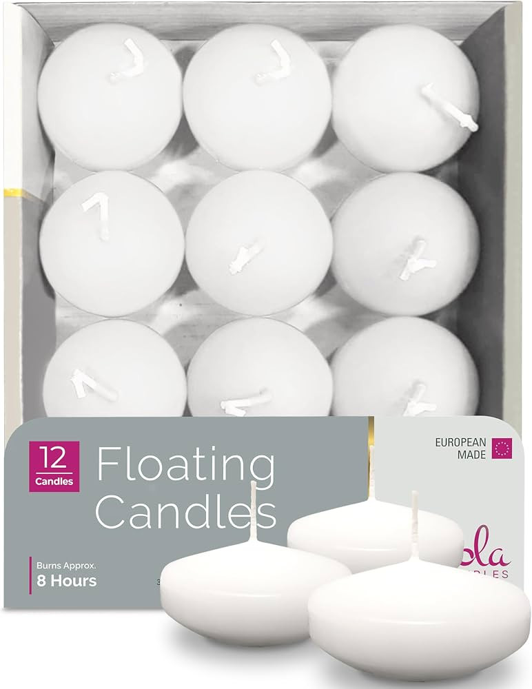 Hyoola Premium White Floating Candles 3 Inch - 8 Hour - 12 Pack - European Made | Amazon (US)