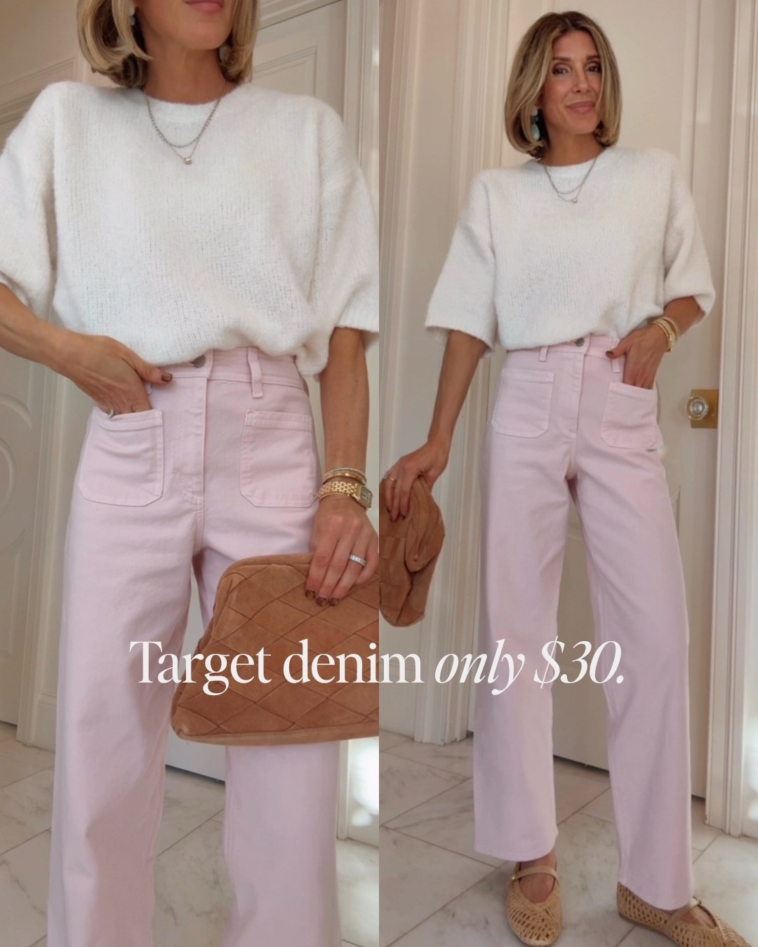 New spring denim at target. I'm obsessed with these pink ones. Fit tts - wearing size 2 