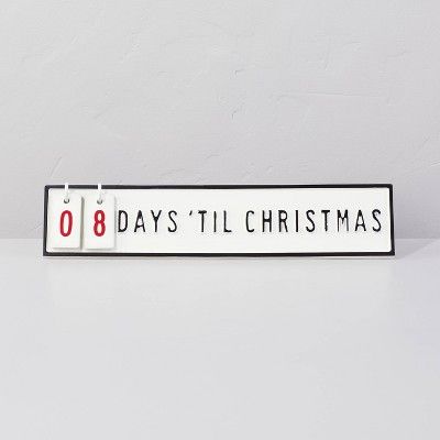 4"x18" Christmas Countdown Tabletop Calendar Cream/Black - Hearth & Hand™ with Magnolia | Target