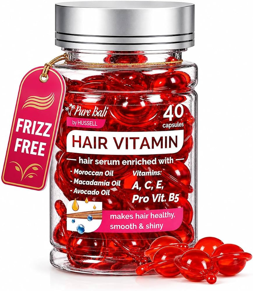 Hair Oil Capsules - Hair Vitamins A, E, & Pro B5 - Serum Enriched with Argan Oil, Macadamia, Avoc... | Amazon (US)