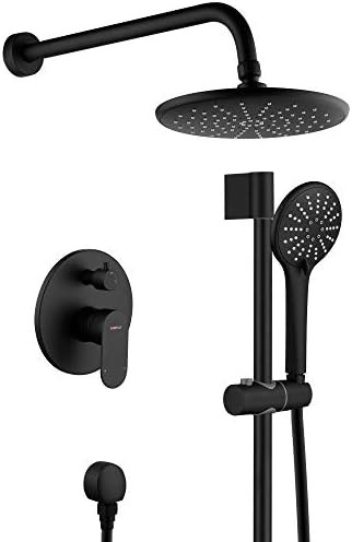 Shower System, Wall Mounted Slide Bar Shower Faucet Set for Bathroom with High Pressure 8" Rain S... | Amazon (US)