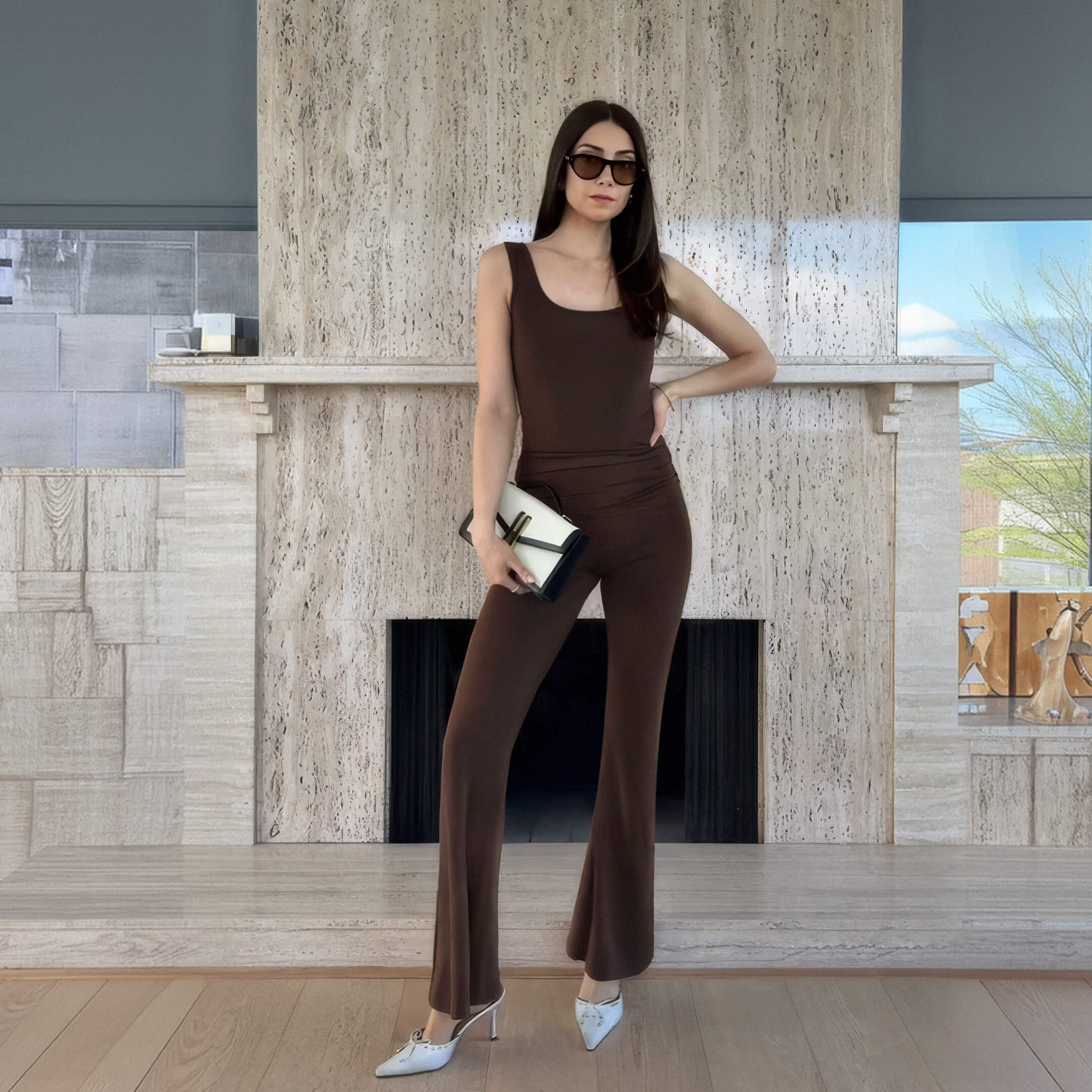 Silk Breeze Jersey Fluid Flare Pants | LILYSILK