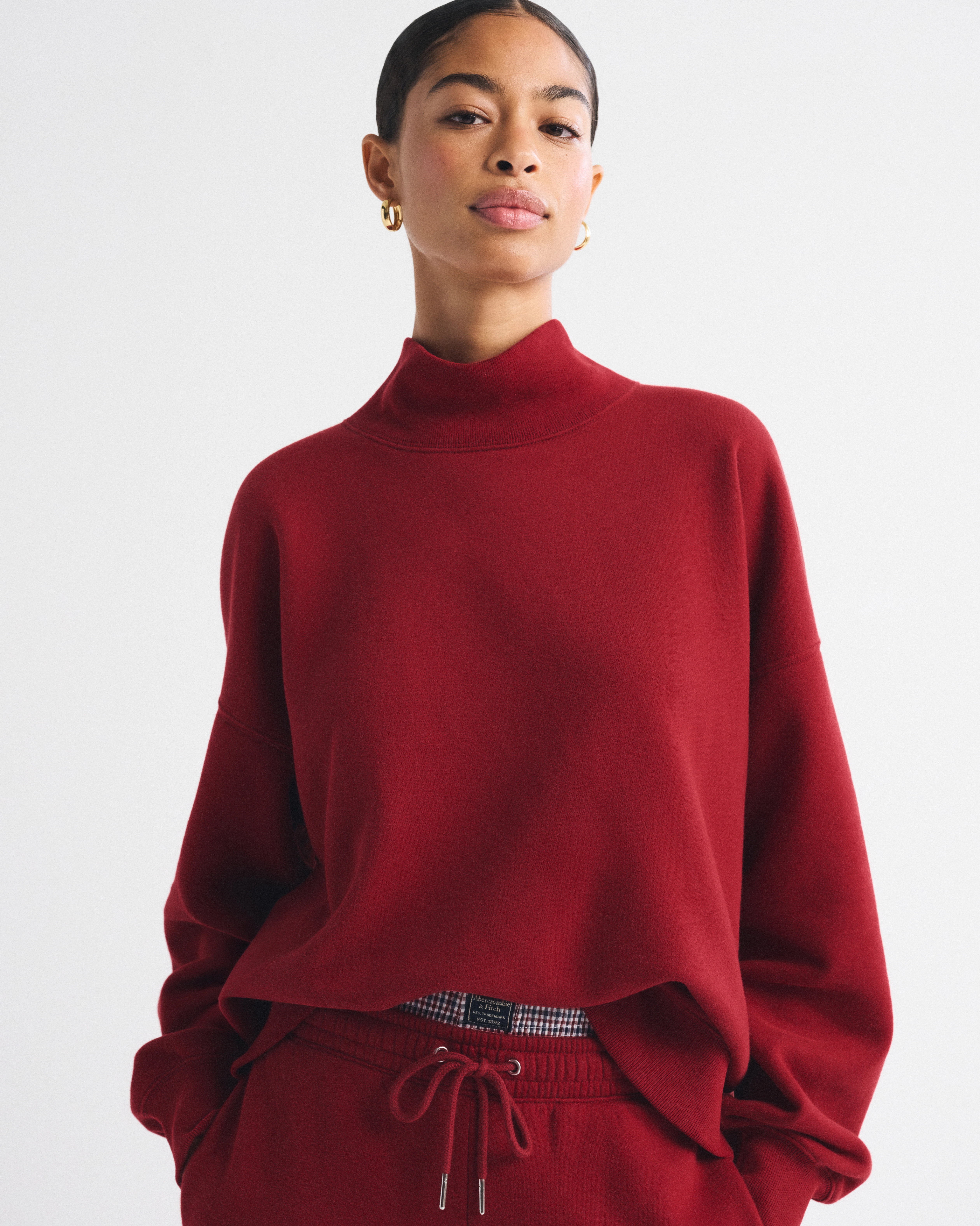 Sunday Oversized Funnel Neck Sweatshirt | Abercrombie & Fitch (US)
