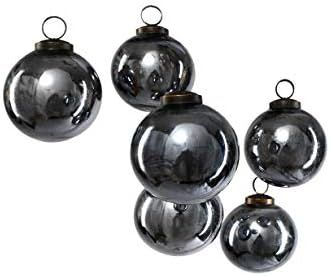 Serene Spaces Living Set of 6 Decorative Antique Platinum Mercury Glass Ball Ornament for Window ... | Amazon (US)