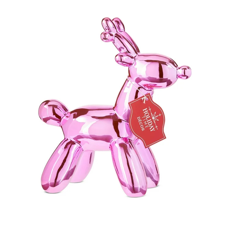 Pink Ceramic Balloon Reindeer Decoration, 8.5 in, by Holiday Time - Walmart.com | Walmart (US)