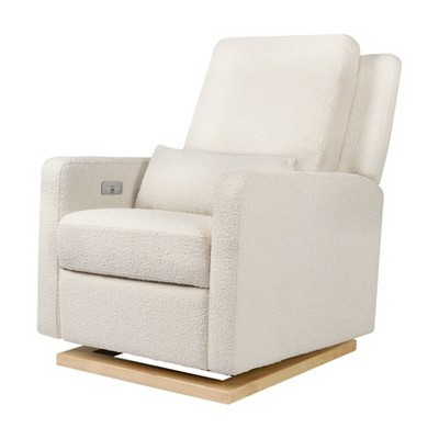 Babyletto Sigi Glider Power Recliner with Electronic Control and USB - Ivory Boucle/Light Wood Base | Target