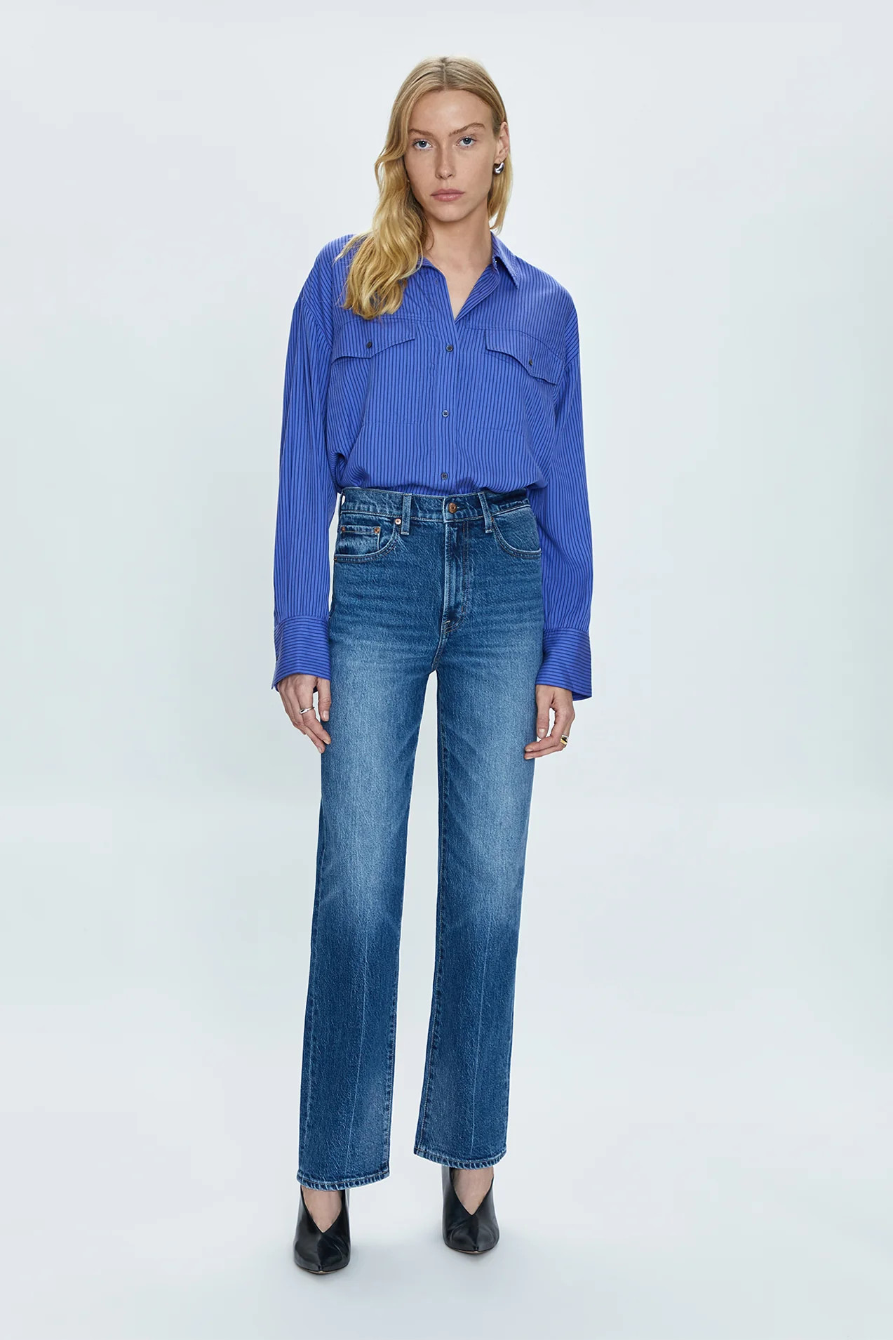 Cassie Super High Rise Straight - Palladium | Pistola Denim